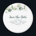 Imán Watercolor Eucalyptus Wedding Save the Date<br><div class="desc">Cute Botanical Eucalyptus Watercolor Wedding ahorra el imán de fecha que hace un conservador perfecto para tus invitados y será apreciado por años</div>