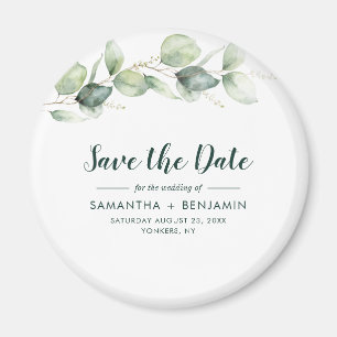 Imán Watercolor Eucalyptus Wedding Save the Date