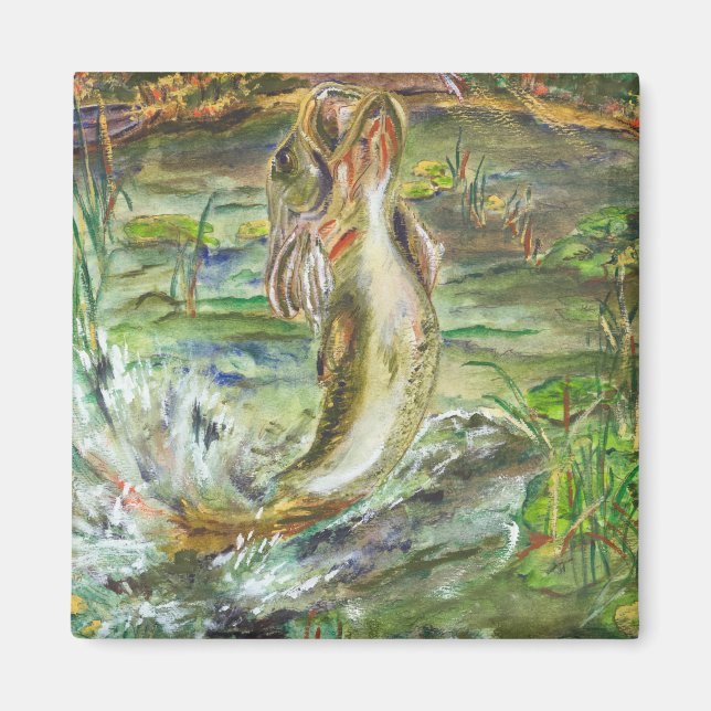 Imán Watercolor Fish Art Magnet (Frente)