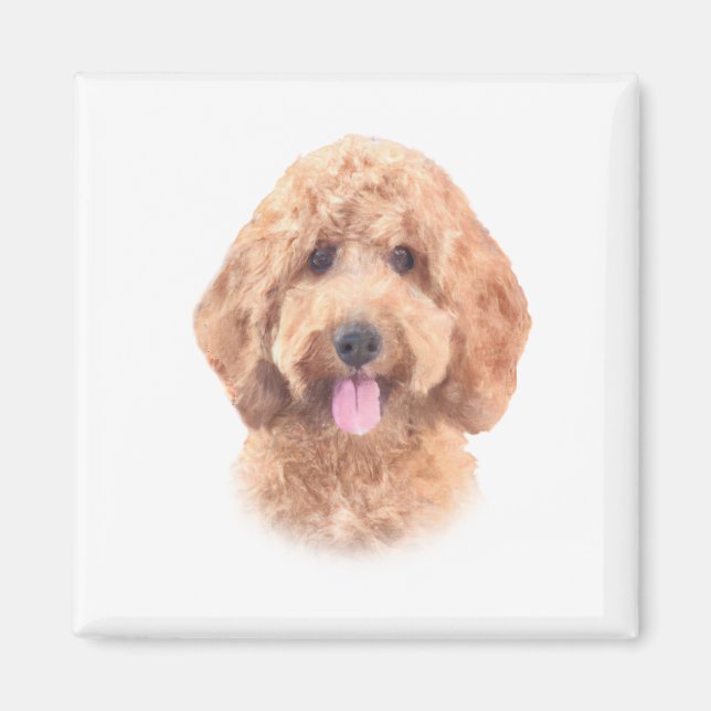 Imán Watercolor Goldendoodle Magnet (Frente)