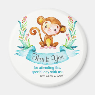 Imán Watercolor Monkey Boy Thank You