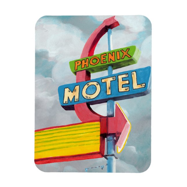 Imán Watercolor Phoenix Motel (Vertical)