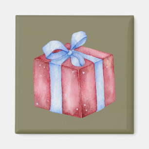 Imán Watercolor Pink Gifts Box Holiday