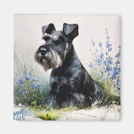 Imán Watercolor Schnauzer