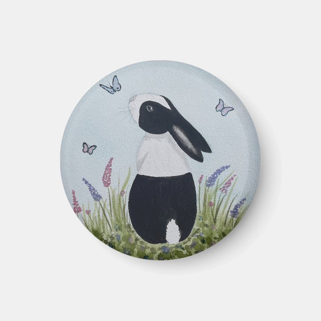 Imán Watercolour Dutch Bunny Rabbit (Frente)