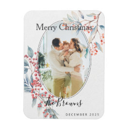 Imán Watercolour Winter Berries X-mas Photo