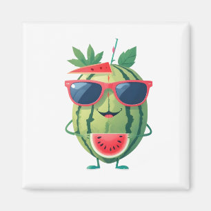 Imán Watermelon Fun Vacaciones Alegres Bebida Tropical