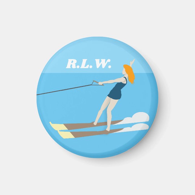 Imán Waterski de estilo vintage (Frente)