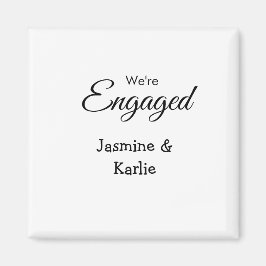 Imán We are engaged couple name romantic stylish simple
