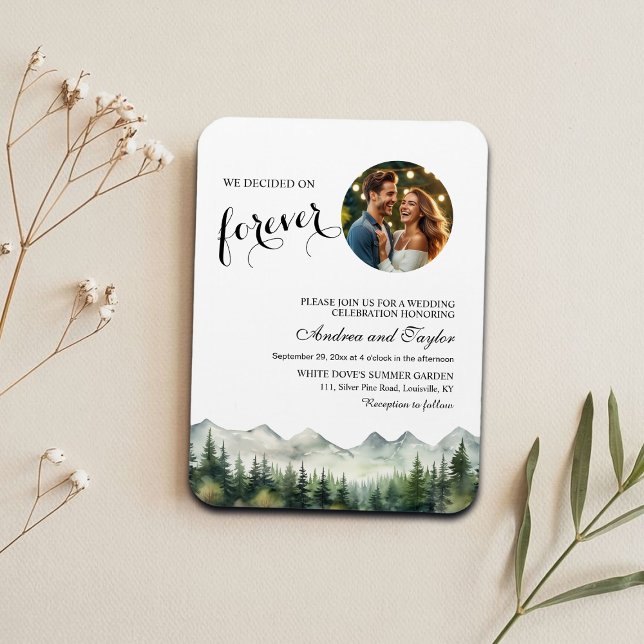 Imán We decided on Forever Photo Wedding Invitation (Subido por el creador)