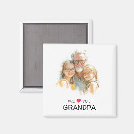 Imán We Love You Grandpa Magnet | Personalized Photo
