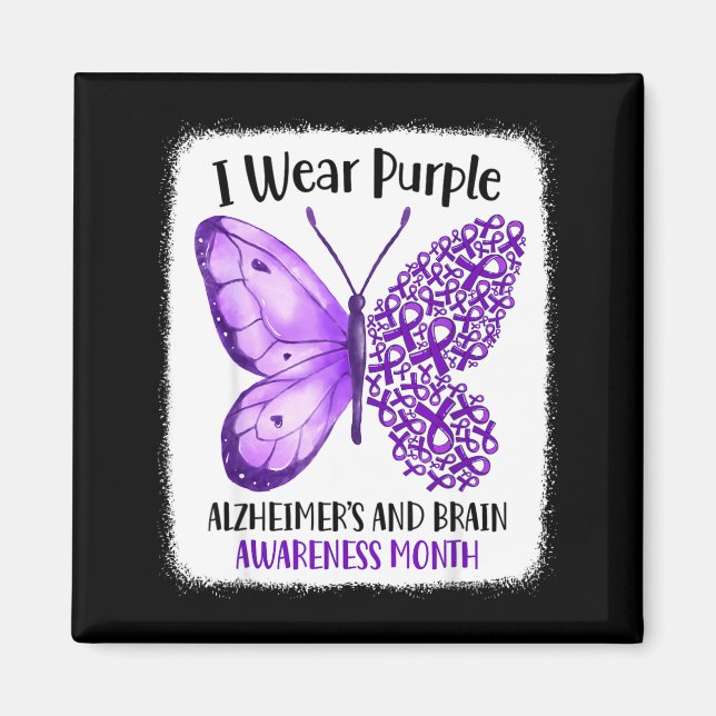 Imán Wear purple alzheimer's and brain awareness month (Frente)
