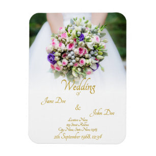 Imán Wedding Gift - Bride with colorful wedding bouquet