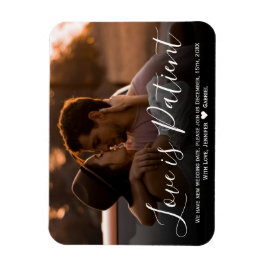 Imán Wedding Love is Patient Postponement Photo Magnet