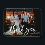 Imán Wedding Picture Chic Modern Handwriting Thank You<br><div class="desc">Thank your guests in style with this thank you magnet.  Great for weddings or parties.</div>