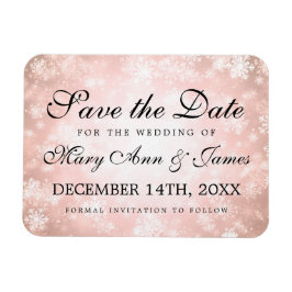 Imán Wedding Save The Date Copper Winter Wonderland