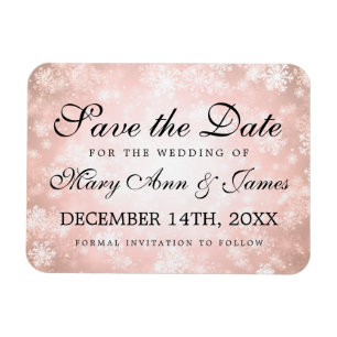 Imán Wedding Save The Date Copper Winter Wonderland