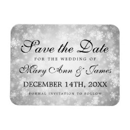Imán Wedding Save The Date Silver Winter Wonderland