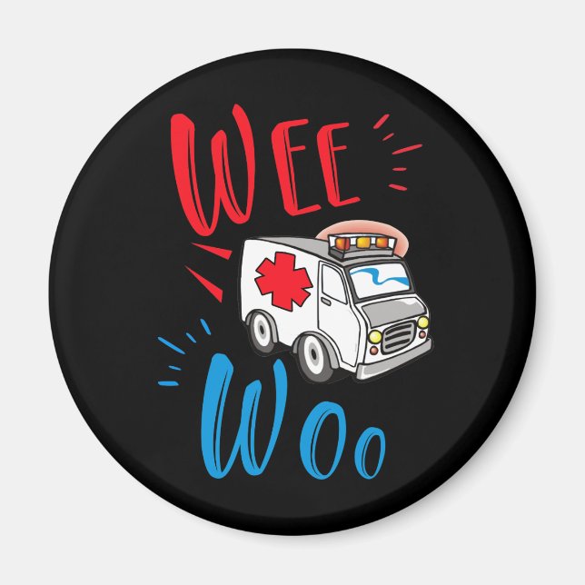 Imán WEE WOO AMR. EMT AMR. Ambulancia paramédica (Frente)
