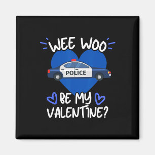 Imán Wee Woo Sé Mi Policía De Carro Del Día De San Vale