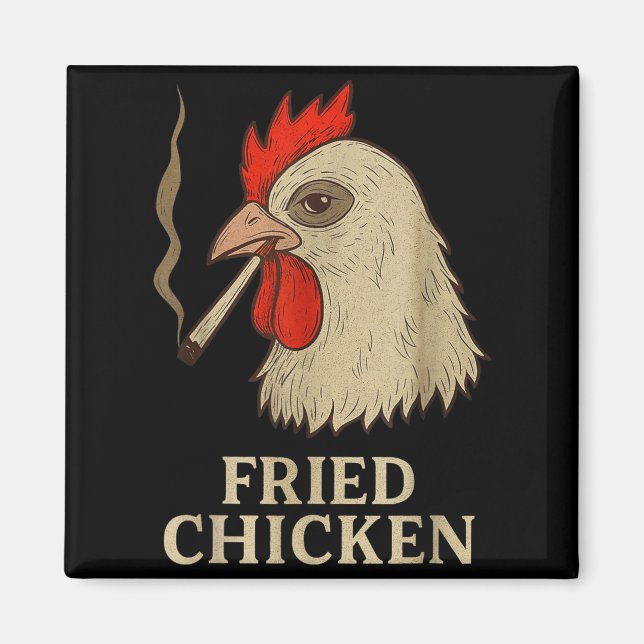 Imán Weed Meme Funny Fried Chicken Smoking  (Frente)