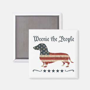 Imán Weenie El Pueblo Dachshund 4 De Julio