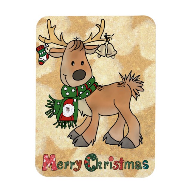 Imán Weihnachtsren mit Sternen (Vertical)