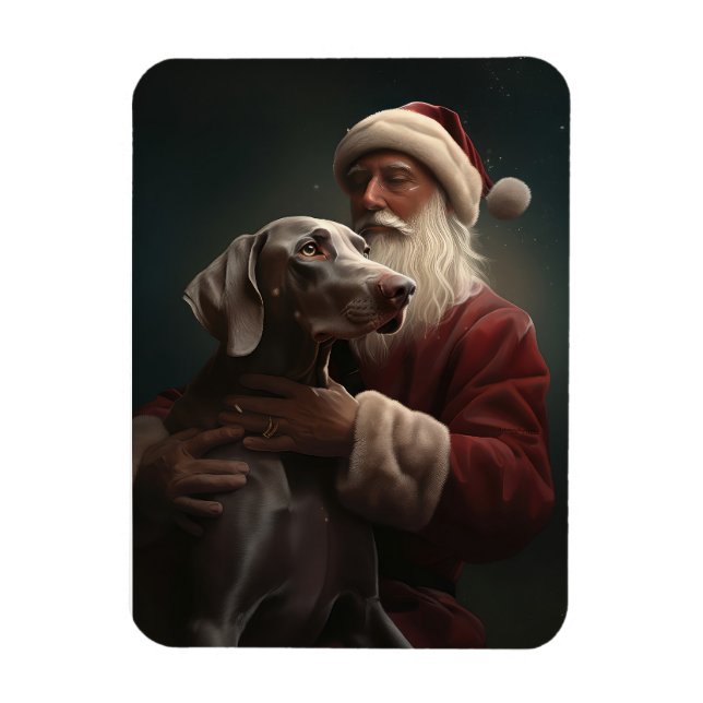 Imán Weimaraner Con Navidades Festividades De Santa Cla (Vertical)