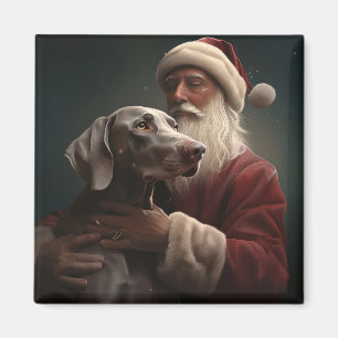 Imán Weimaraner Con Navidades Festividades De Santa Cla