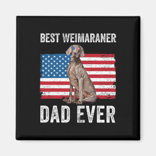 Imán Weimaraner Dad American Flag Perro Lover Dueño 4O