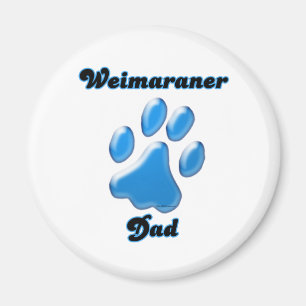Imán Weimaraner Dad blue Pawprint - Magnet