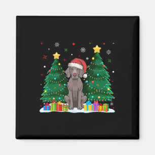 Imán Weimaraner Dog Amantes de Santa Hat Navidades feos