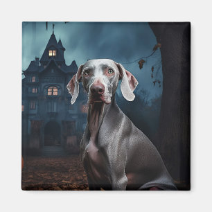 Imán Weimaraner Halloween de terror