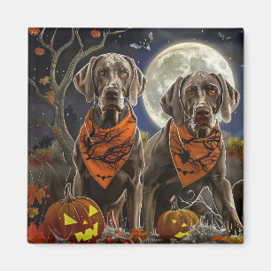 Imán Weimaraner Halloween Spooky