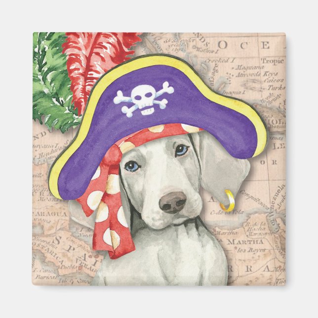 Imán Weimaraner Pirate (Frente)