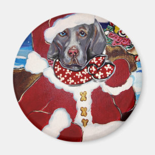 Imán Weimaraner Santa
