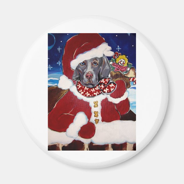 Imán Weimaraner Santa (Frente)