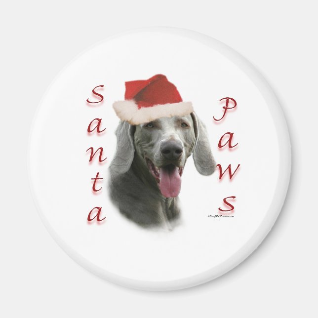 Imán Weimaraner Santa Paws (Frente)
