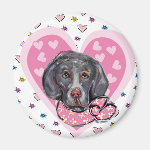 Imán Weimaraner Valentine