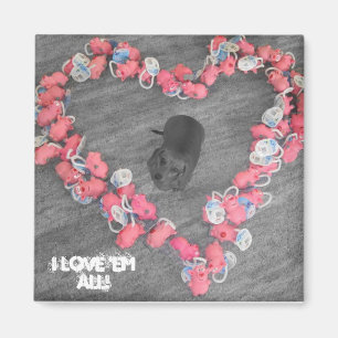 Imán Weiner Dog Heart Magnet