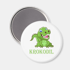 Imán weiß grün Krokodil Cartoon