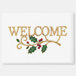 Imán Welcome holly christmas guest