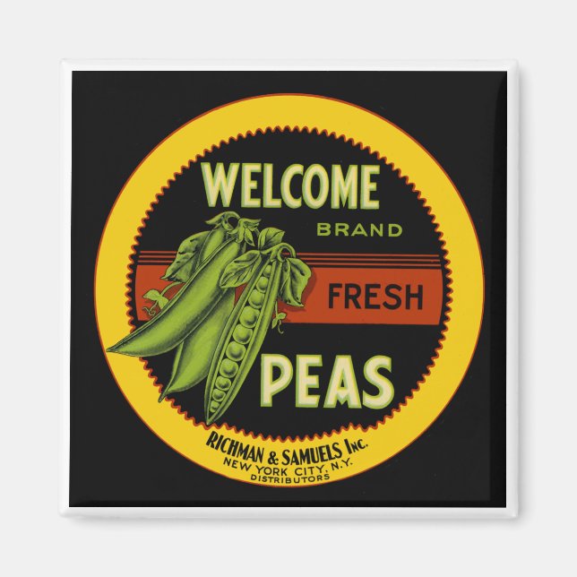 Imán Welcome Peas Label New York (Frente)