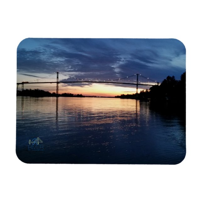 Imán Wellesley Island Bridge Sunset Magnet (Horizontal)