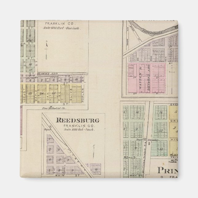 Imán Wellsville, Emmerson, Reedsburg, Princeton, Kansas (Frente)
