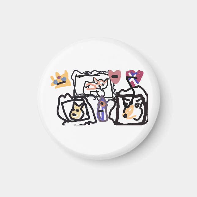 Imán Welsh Corgi hearts  (Frente)