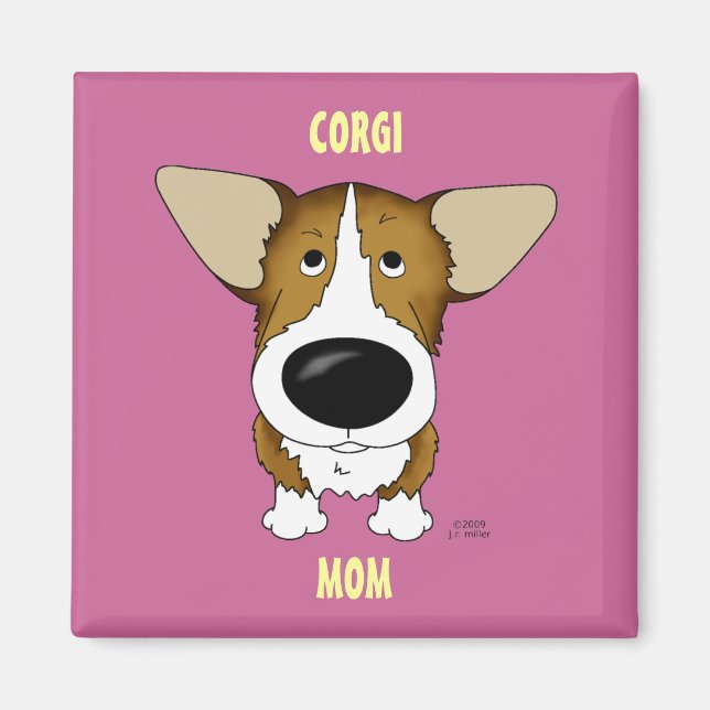 Imán Welsh Corgi Mom Magnet (Frente)
