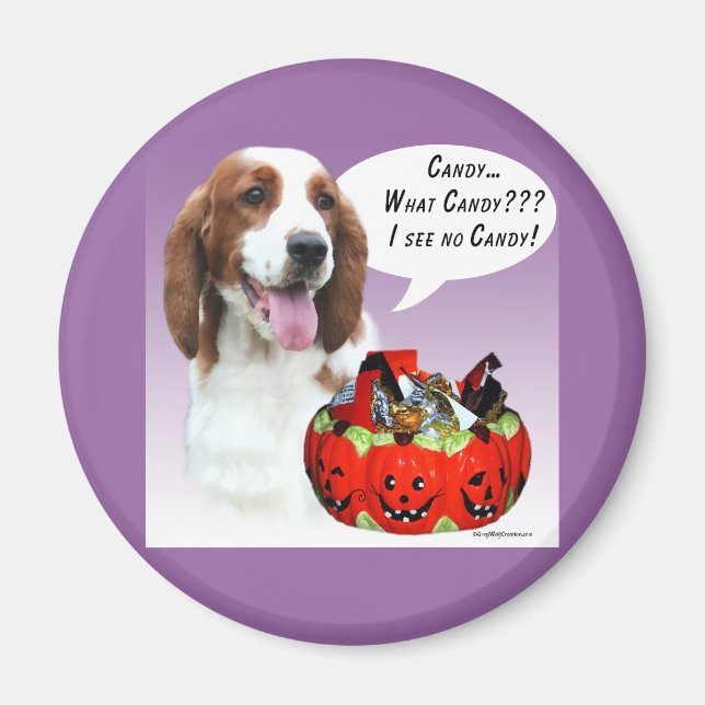 Imán Welsh Springer Spaniel Halloween Candy (Frente)