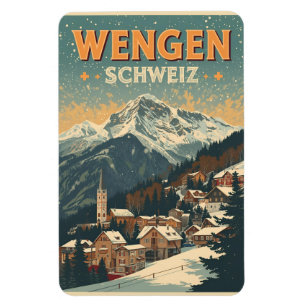 Imán WENGEN vintage esquí Suiza Alpes Suizos regalos