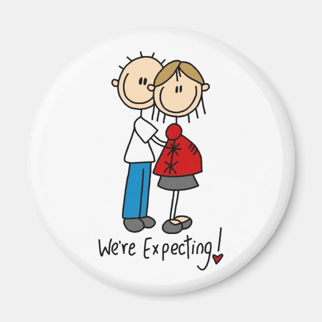 Imán We're Expecting! Magnate de la figura del stick pr (Frente)